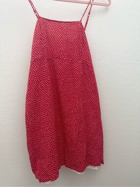 Volcom Red Polka Dot A-Line Spaghetti Strap Dress